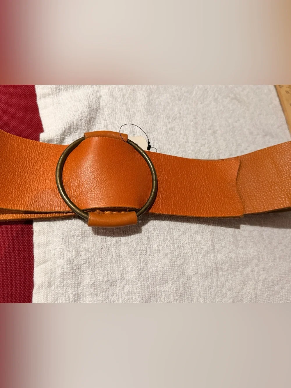 Free People Tan Leather Ring Belt